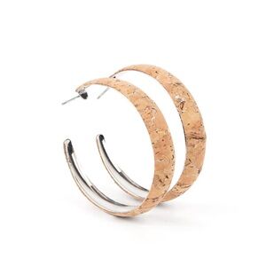 Paparazzi A CORK In The Road Silver Hoop Earrings